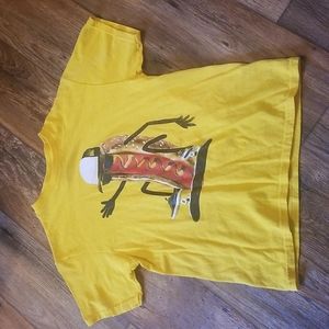 Boys Hotdog T-shirt Size M Skateboard Tee Skating Weiner Cool Dog